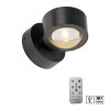 Illuminazione Leuchten Direkt AKKU-CHIA Applique LED Nero, 2-Luci, Telecomando