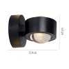 Illuminazione Leuchten Direkt AKKU-CHIA Applique LED Nero, 2-Luci, Telecomando
