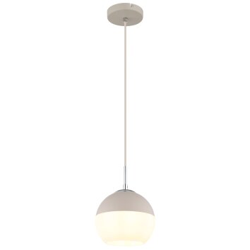 Illuminazione Globo Lighting Ragusa Lampadario a sospensione Cromo, Bianco, 1-Luce