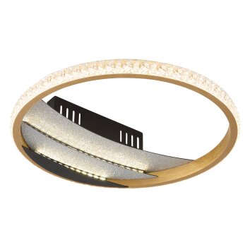 Illuminazione Globo Lighting Constance Plafoniera LED Cromo, Nero, 1-Luce