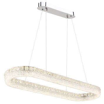 Illuminazione Globo Lighting Laurel Lampadario a sospensione LED Cromo, 1-Luce, Telecomando