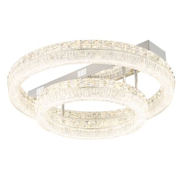 Illuminazione Globo Lighting Laurel Plafoniera LED Cromo, 1-Luce, Telecomando