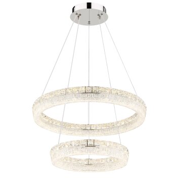 Illuminazione Globo Lighting Laurel Lampadario a sospensione LED Cromo, 1-Luce, Telecomando