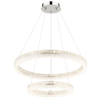 Illuminazione Globo Lighting Laurel Lampadario a sospensione LED Cromo, 1-Luce, Telecomando