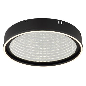Illuminazione Globo Lighting Mirrora Plafoniera LED Nero, 1-Luce, Telecomando