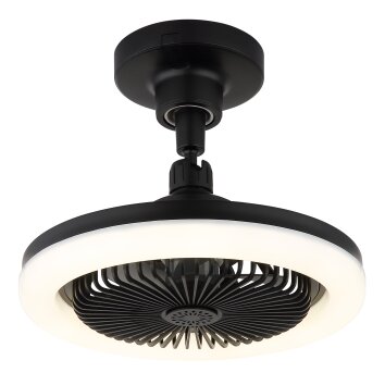 Illuminazione Globo Lighting Lidea Lampada con ventilatore LED Nero, 1-Luce, Telecomando
