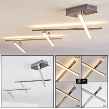 Lacure Plafoniera LED Nichel opaco, 5-Luci
