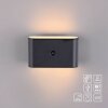 Illuminazione Leuchten Direkt ZIDDY Applique LED Nero, 2-Luci, Sensori di movimento