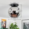 Ripoll Plafoniera, Lampada a sfera Cromo, Grigio fumo, 1-Luce