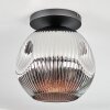 Ripoll Plafoniera, Lampada a sfera Cromo, Grigio fumo, 1-Luce