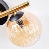 Chehalis Plafoniera, Lampada a sfera Oro, Nero, 3-Luci
