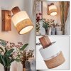 Fallhagen Applique, Faretto da parete Cromo, Legno scuro, 1-Luce