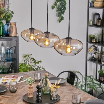 Mertola Lampadario a sospensione, Lampada a sospensione Nero, 3-Luci