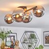 Chehalis Plafoniera, Lampada a sfera Cromo, Grigio fumo, 4-Luci