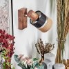 Fallhagen Applique, Faretto da parete Cromo, Legno scuro, 1-Luce