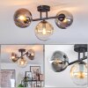 Gastor Plafoniera, Lampada a sfera Ambrato, Chiaro, Grigio fumo, 3-Luci