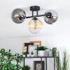 Gastor Plafoniera, Lampada a sfera Ambrato, Chiaro, Grigio fumo, 3-Luci