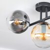 Gastor Plafoniera, Lampada a sfera Ambrato, Chiaro, Grigio fumo, 3-Luci