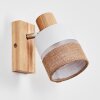 Fallhagen Applique, Faretto da parete Cromo, Legno chiaro, 1-Luce