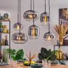 Apedo Lampadario a sospensione, Lampada a sospensione Chiaro, Grigio fumo, 6-Luci