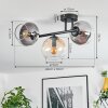 Koyoto Plafoniera, Lampada a sfera Ambrato, Chiaro, Grigio fumo, 3-Luci