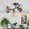 Koyoto Plafoniera, Lampada a sfera Ambrato, Chiaro, Grigio fumo, 3-Luci