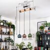 Koyoto Lampadario a sospensione, Lampada a sfera, Lampada a sospensione Écru, Nero, 3-Luci