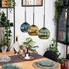 Koyoto Lampadario a sospensione, Lampada a sfera, Lampada a sospensione Écru, Nero, 3-Luci