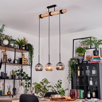 Ripoll Lampadario a sospensione, Lampada a sfera, Lampada a sospensione Écru, Nero, 3-Luci