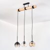 Koyoto Lampadario a sospensione, Lampada a sfera, Lampada a sospensione Écru, Nero, 3-Luci