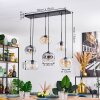 Apedo Lampadario a sospensione, Lampada a sfera, Lampada a sospensione Ambrato, Chiaro, Grigio fumo, 6-Luci
