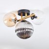 Chehalis Plafoniera, Lampada a sfera Oro, Nero, 3-Luci
