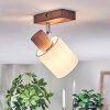 Fallhagen Plafoniera, Faretto da soffitto Cromo, Legno scuro, 1-Luce