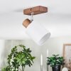 Fallhagen Plafoniera, Faretto da soffitto Cromo, Legno scuro, 1-Luce