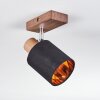 Fallhagen Plafoniera, Faretto da soffitto Cromo, Legno scuro, 1-Luce