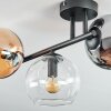 Koyoto Plafoniera, Lampada a sfera Ambrato, Cromo, Chiaro, Grigio fumo, 3-Luci