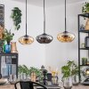 Mertola Lampadario a sospensione, Lampada a sospensione Ambrato, Grigio fumo, 3-Luci