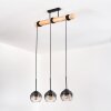 Koyoto Lampadario a sospensione, Lampada a sfera, Lampada a sospensione Écru, Nero, 3-Luci