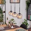 Koyoto Lampadario a sospensione, Lampada a sfera, Lampada a sospensione Écru, Nero, 3-Luci