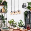 Koyoto Lampadario a sospensione, Lampada a sfera, Lampada a sospensione Écru, Nero, 3-Luci