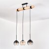 Koyoto Lampadario a sospensione, Lampada a sfera, Lampada a sospensione Écru, Nero, 3-Luci