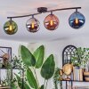 Gastor Plafoniera, Lampada a sfera Blu, Cromo, Verde, Ramato, Grigio fumo, 4-Luci