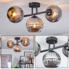 Ripoll Plafoniera, Lampada a sfera Cromo, Grigio fumo, 3-Luci