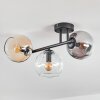 Koyoto Plafoniera, Lampada a sfera Ambrato, Chiaro, Grigio fumo, 3-Luci