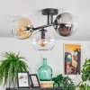 Koyoto Plafoniera, Lampada a sfera Ambrato, Chiaro, Grigio fumo, 3-Luci