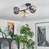 Gastor Plafoniera, Lampada a sfera Ambrato, Chiaro, Grigio fumo, 3-Luci