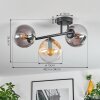Gastor Plafoniera, Lampada a sfera Ambrato, Chiaro, Grigio fumo, 3-Luci