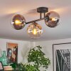 Gastor Plafoniera, Lampada a sfera Ambrato, Chiaro, Grigio fumo, 3-Luci