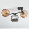 Ripoll Plafoniera, Lampada a sfera Ambrato, Grigio fumo, 3-Luci