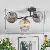 Ripoll Plafoniera, Lampada a sfera Ambrato, Chiaro, Grigio fumo, 3-Luci